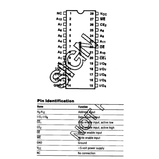 D4364C-15L 8-BIT Static CMOS RAM 28-Pin DIP - Image 2