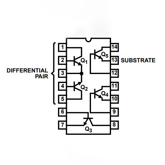 CA3046 General Purpose Matched NPN Transistor Array DIP-14 - Image 2