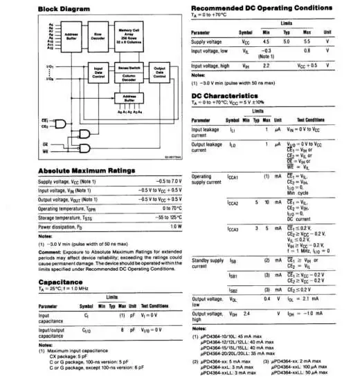 D4364C-15L 8-BIT Static CMOS RAM 28-Pin DIP - Image 3