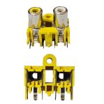 RCA Jack Audio Female Connector 2 Port for PCB (Horizontal)