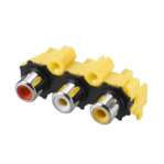 RCA Jack Audio Female Connector 3 Port for PCB (Horizontal)