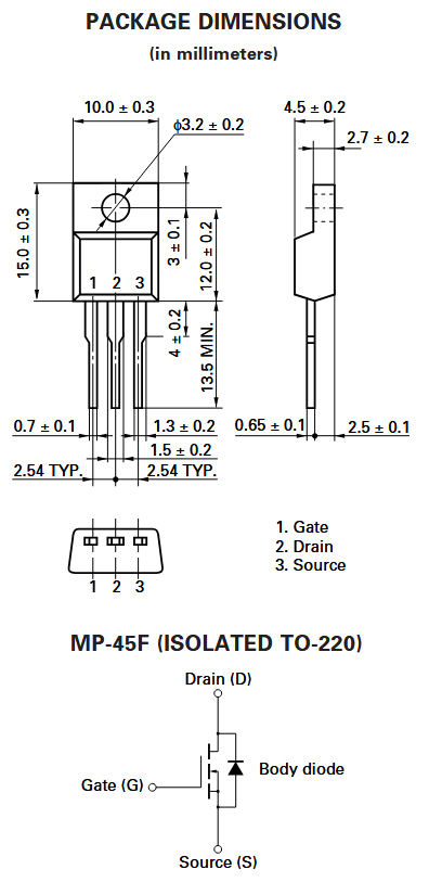 2SK2275 N-Channel MOSFET Transistor 900V 3.5A TO-220F