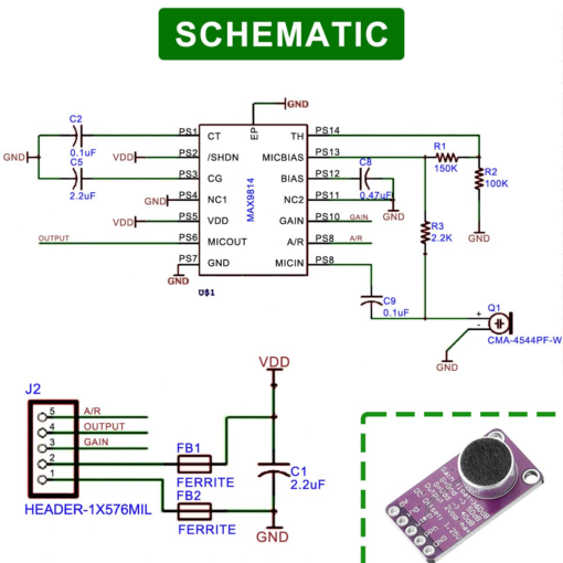 MAX9814 Microphone Amplifier Module with Auto Gain Control - Image 6