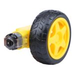 DC Geared Motor Dual Shaft 3:12VDC 600 rpm with Wheel (D:65mm X W:26mm)