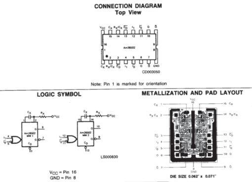 AM26S02PC Schottky Monostable Multivibrator TTL PDIP-16 - Image 2