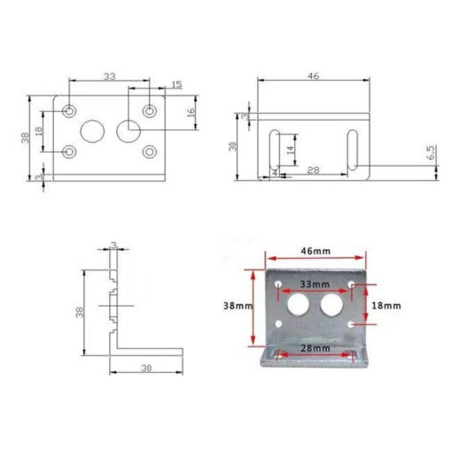 Mounting Bracket for JGY-370 Gear Motor - Image 5