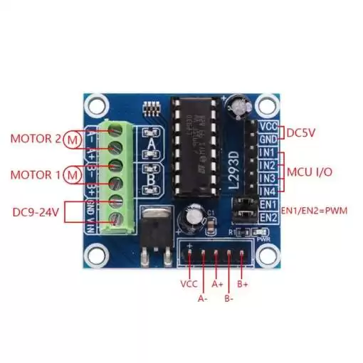 L293D Dual Channel DC Motor Driver Module - Image 6