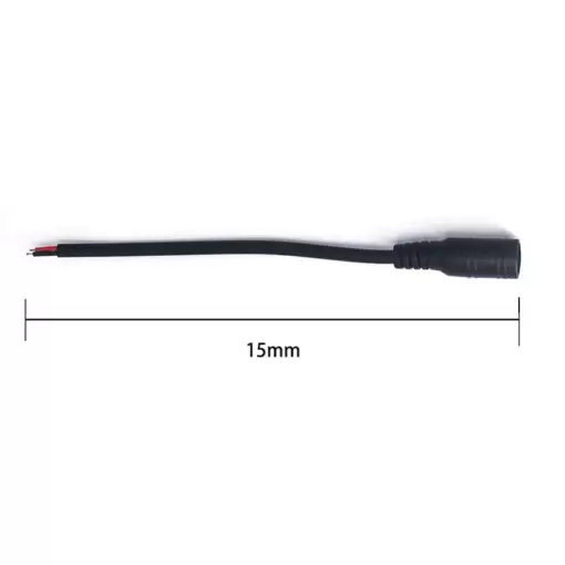 DC Jack Female Power Connector With 28AWG Wire (5.5×2.1mm) - Image 3