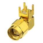 SMA Male Connector Plug Right Angle Through-Hole for PCB Mount