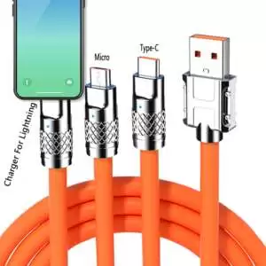 Fast Charging Data Cable 3 IN 1 (Lightning, Type-C & Micro USB) 6A 120W - Image 3