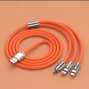 Fast Charging Data Cable 3 IN 1 (Lightning, Type-C & Micro USB) 6A 120W