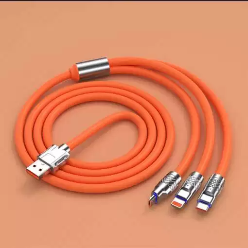 Fast Charging Data Cable 3 IN 1 (Lightning, Type-C & Micro USB) 6A 120W