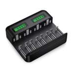 BESTON C9008 LCD Universal Battery Charger for AA AAA C D Batteries with 2A USB Port