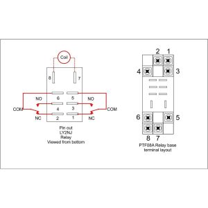 Relais LY2NJ 1 Set Avec Base PTF08A - DC 12V 24V Ou AC 110V 220V - Miniature 8 Broches DPDT 10A