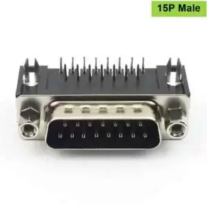 DA15 Right Angle PCB Solder Male D-type Connector 15 Pin 2 Row - Image 2