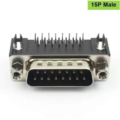 DA15 Right Angle PCB Solder Male D-type Connector 15 Pin 2 Row - Image 2