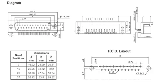 DA15 Right Angle PCB Solder Male D-type Connector 15 Pin 2 Row - Image 3