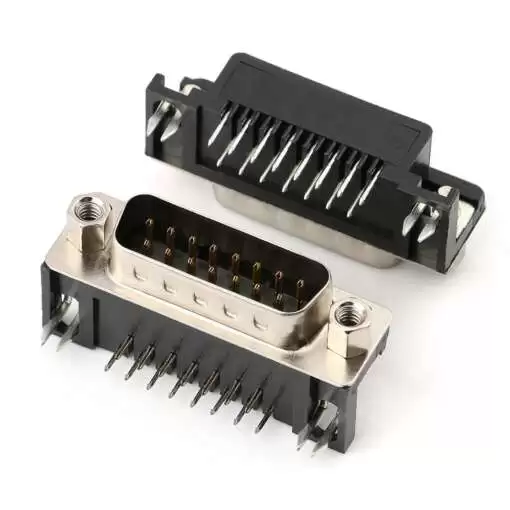 DA15 Right Angle PCB Solder Male D-type Connector 15 Pin 2 Row