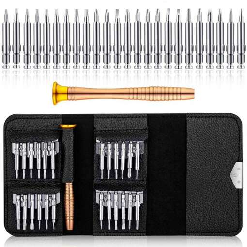 Precision Screwdriver Set 25 in 1 with Leather Case