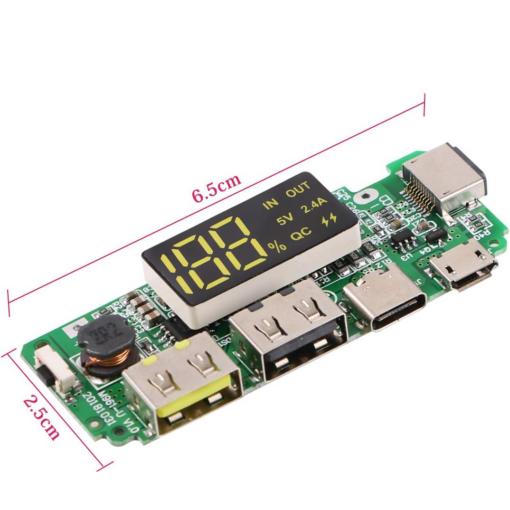 Charging Module Board 18650 Mobile Power Bank 5V 2.4A Dual USB Micro/Type-C USB With LED Display - Image 3