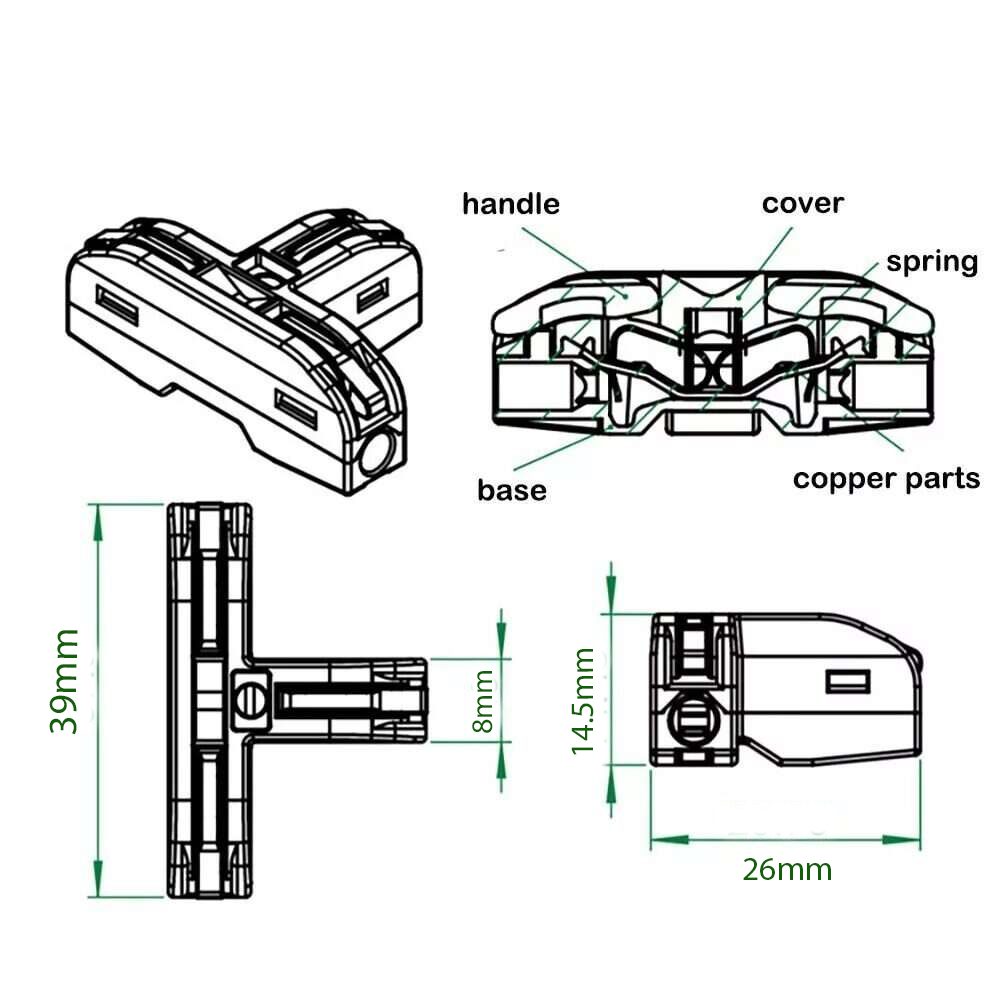 WAGO PCT-112 T-Shaped Wire Connector 1 In 2 Out - Image 4