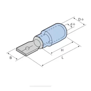 Insulated Male Blade Crimp Terminal MDD 1.25-250 (10 Pcs) - Image 3