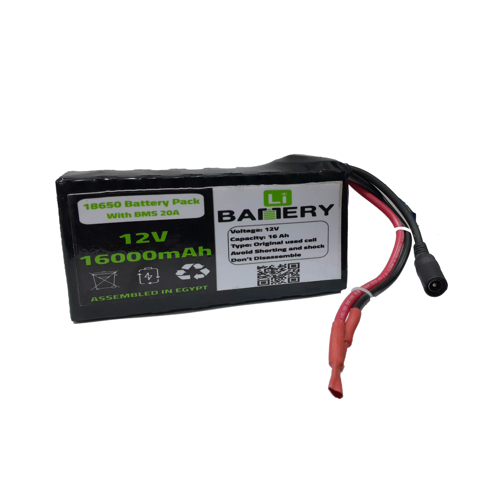 Rechargeable Li-ion Battery Pack 12V 3S-7P+BMS 16000mAh - 18650 - Image 2