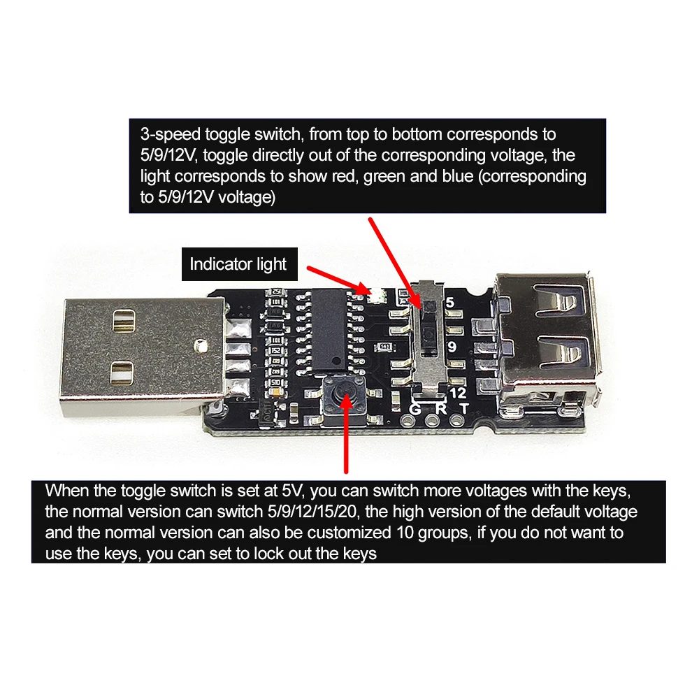 USB PD Decoy Trigger Board Adjustable Volt 5V/9V/12V - Image 6