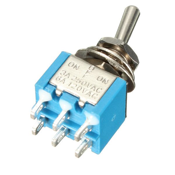 MTS-203 Toggle Switch ON-OFF-ON 6A 125VAC 6 Pin