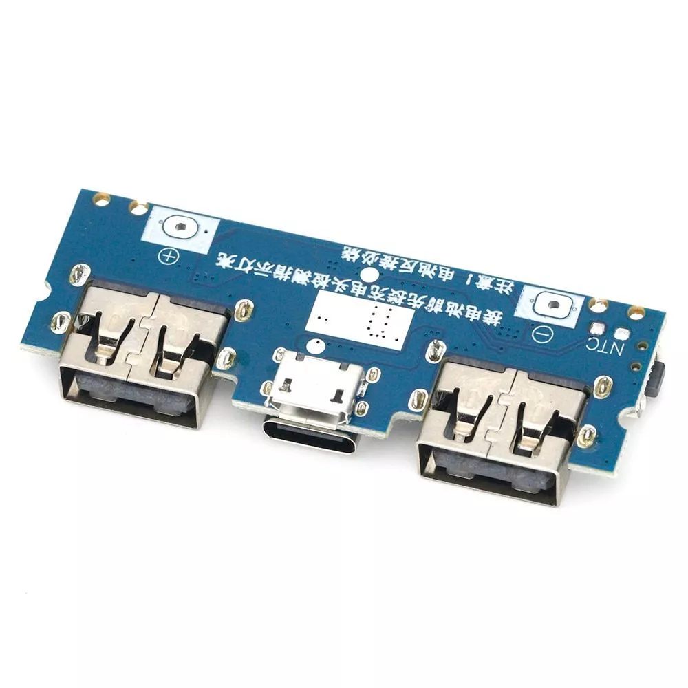 Dual USB 5V 2.4A Micro/Type-C USB Power Bank 18650 Charging Module with IP5407 IC - Image 4
