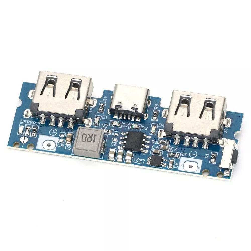 Dual USB 5V 2.4A Micro/Type-C USB Power Bank 18650 Charging Module with IP5407 IC - Image 2