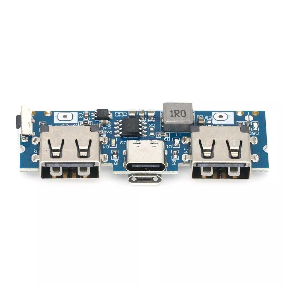 Dual USB 5V 2.4A Micro/Type-C USB Power Bank 18650 Charging Module with IP5407 IC - Image 3
