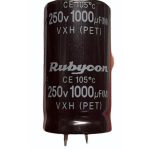 Rubycon Aluminum Electrolytic Capacitor 1000uF 250V Snap-In 30x46mm Made in Japan