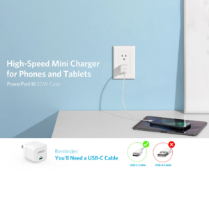 Anker A2149 PowerPort III 20W Cube PD USB-C Wall Charger (US) (Original) - Image 4