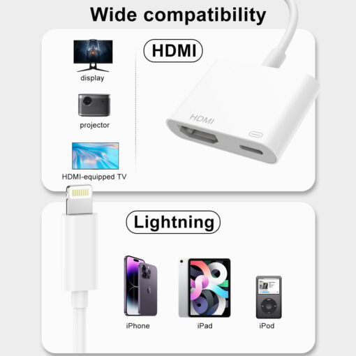 Lightning Digital AV to HDMI 1080P Adapter for iPhone & iPad - Image 5