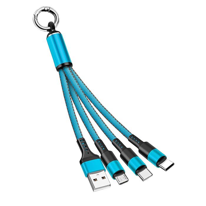 Charging Cable 3 IN 1 (Lightning, Type-C & Micro USB) with Keychain JKX-K01