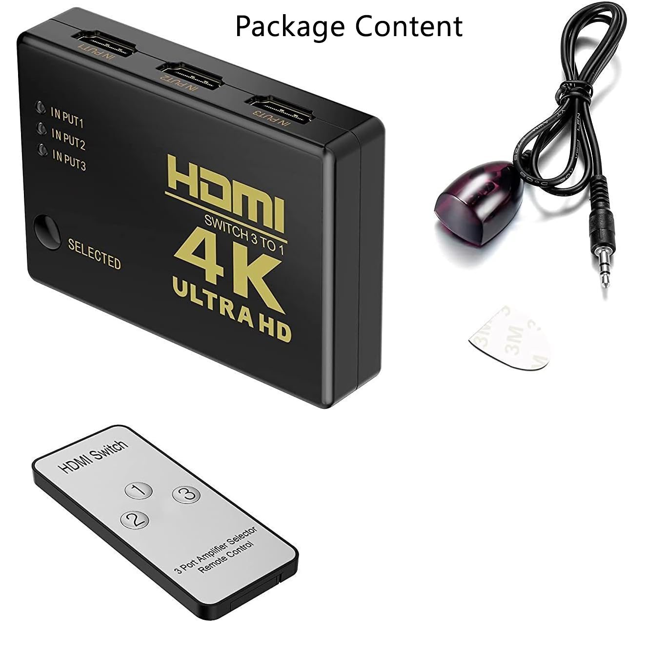 HDMI Switch 3 to1 4K Ultra HD with Remote Control - Image 4