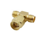 SMA T-Shape Adapter Male Plug to Dual Female Socket 50 Ohm (Full Copper)
