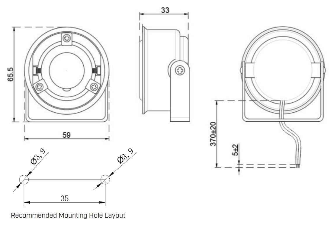 Electronic Siren Car Alarm Speaker Buzzer Single Tone (6-14)VDC - Image 3