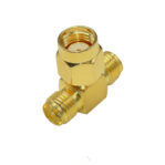 SMA T-Shape Reverse Polarity Adapter RP Female Plug to Dual RP Male Socket 50 Ohm (Full Copper)