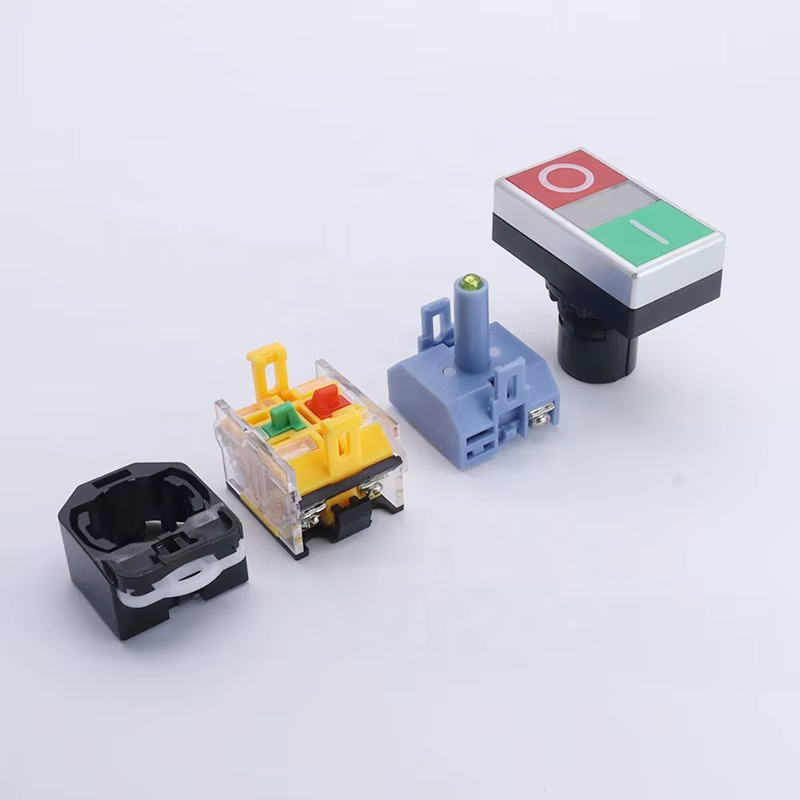 ON-OFF Double Push-Button Momentary Switch 22mm PLA38 with LED Light