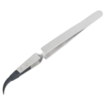 ST-15 Reversed Tweezer Stainless Steel Black Ceramic Curved Tip