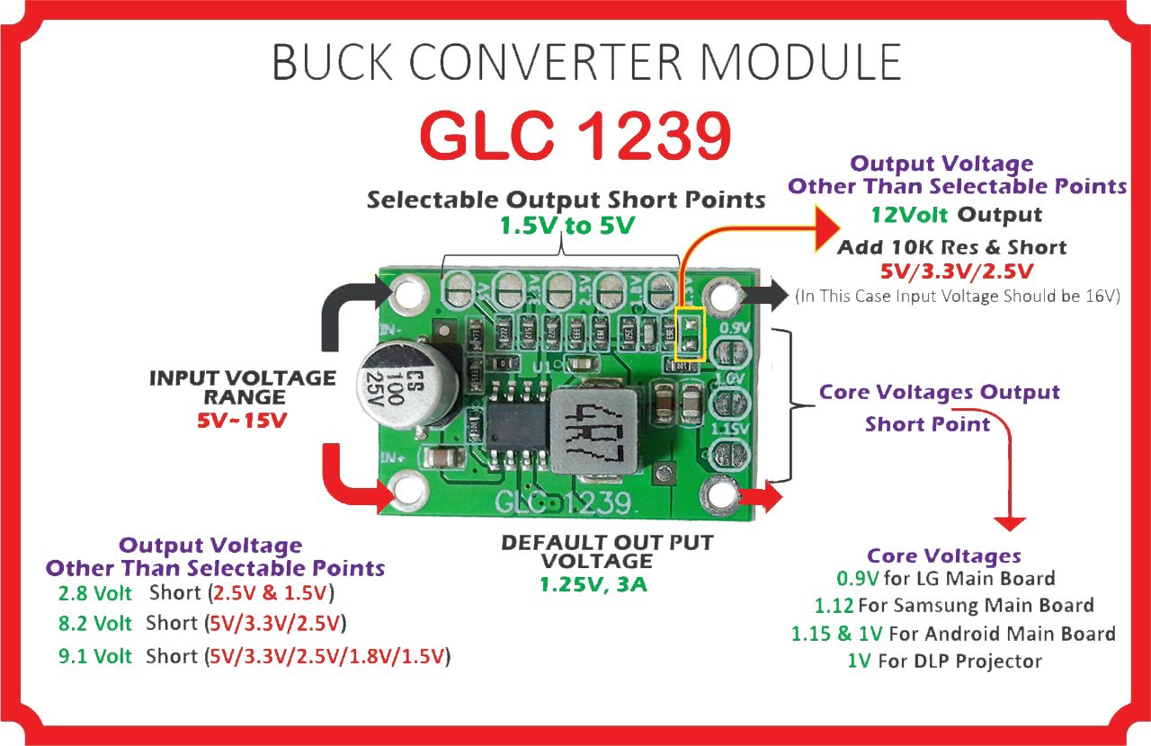 Adjustable Buck Converter Multi Voltage Module GLC-1239 3A - Image 4