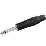 Mono Jack Male 6.35mm 2 Pole Audio Connector (Black)