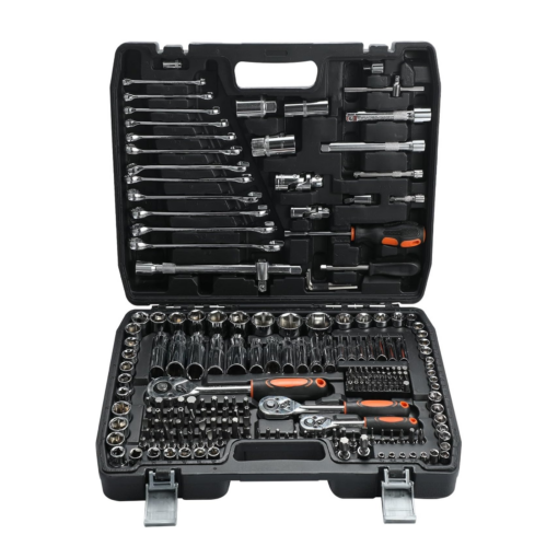 Professional Repair Tool Set 216 Pieces Cr-V (1/2" 1/4" 3/8") Ratchet Wrench Socket Carry Case