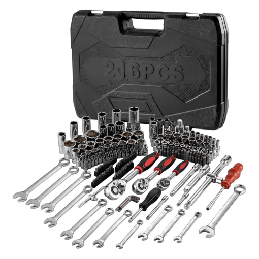 Professional Repair Tool Set 216 Pieces Cr-V (1/2" 1/4" 3/8") Ratchet Wrench Socket Carry Case - Image 4