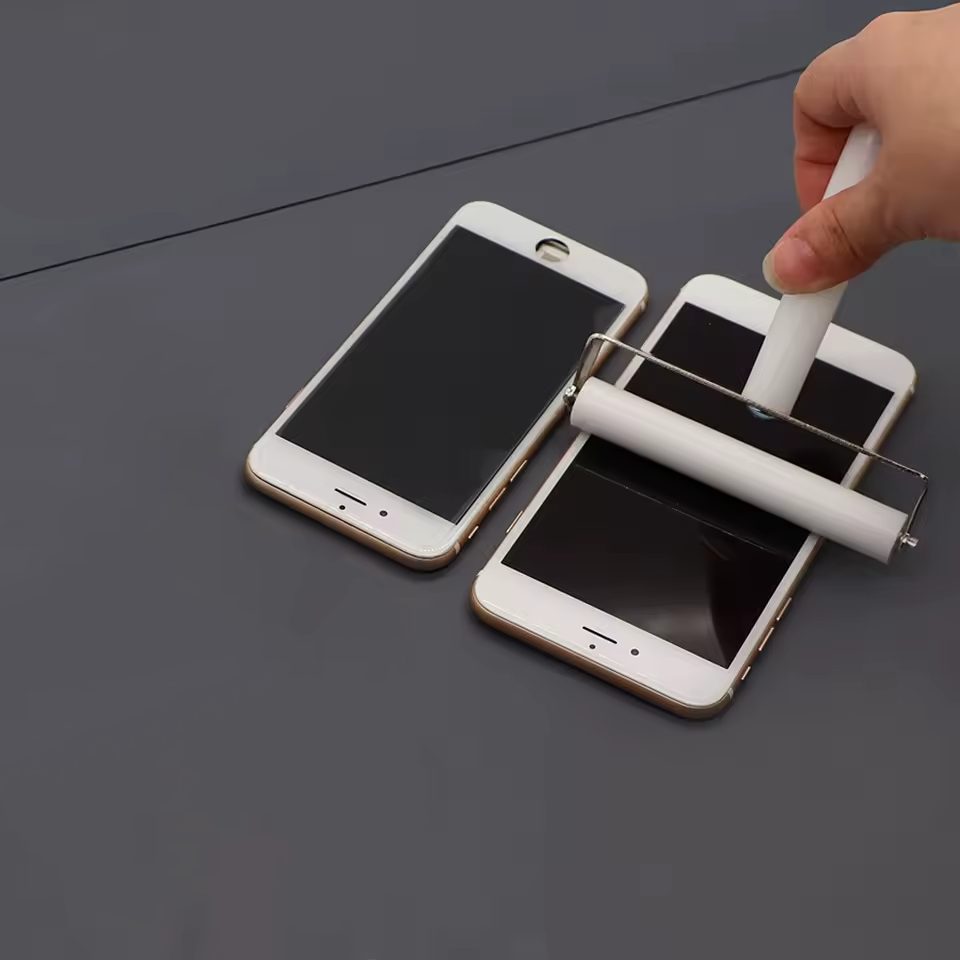 White Silicone Roller 10cm for PCB UV Film and Phone OCA - Image 2