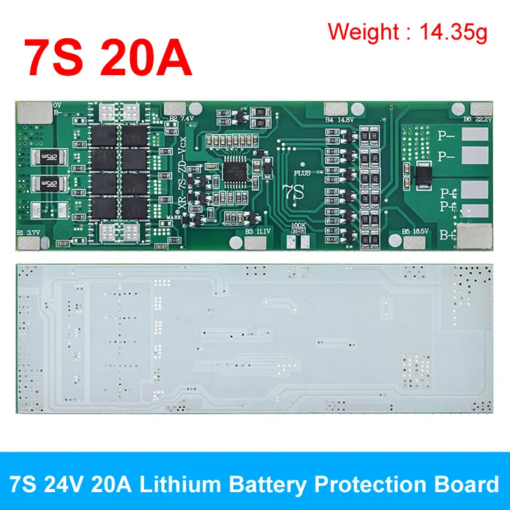 Lithium Battery Charger Protection Module (BMS) 7S 20A 24V