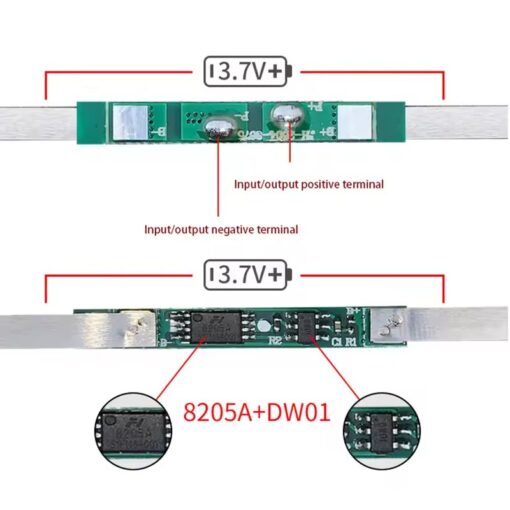 JH-8675 Lithium Battery Charger Protection Module (BMS) 1S 2A 3.7V with Nickel Strip - Image 4