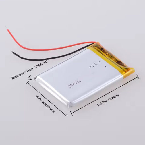 LIPO Battery Cell 503450 3.7V 1200mAh Without Connector - Image 2